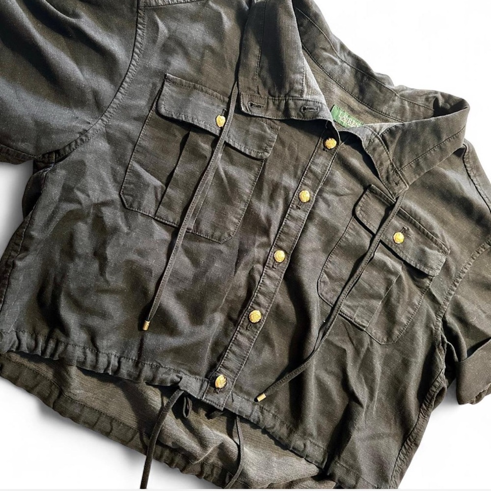 Lauren Ralph Lauren Black Cropped Utility Shirt – NWT (Size 14)